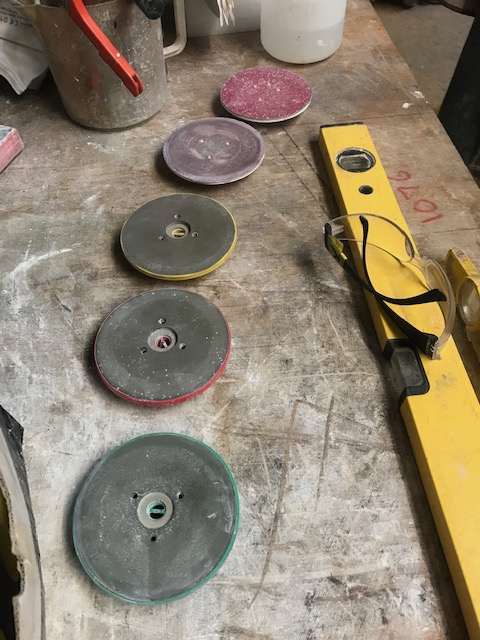 Glass polishing pads.