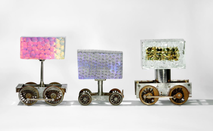 Jon Lewis glass art trains