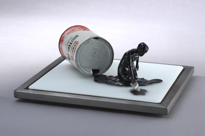 Oil Spill glass art by Carmen Lozar