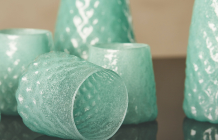 Sustainably made glass objects by Lulu Harrison