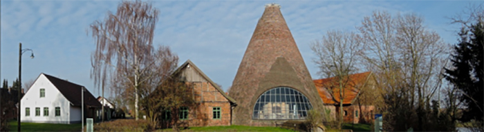 The glass cone and other buildings at Gernheim.