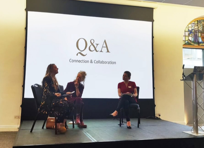 2024 BSMGP Discussion Day Q&A at Glaziers Hall, featuring Bethany Wood, Amber Hiscott and Julia Gonyou.