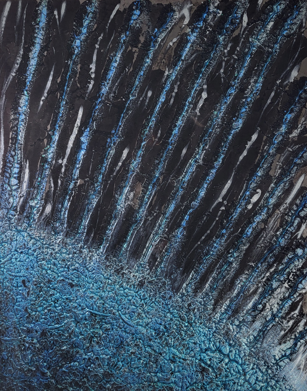 This piece called Azure features tones of blue and has been selected for exhibition in Bulgaria in the autumn.