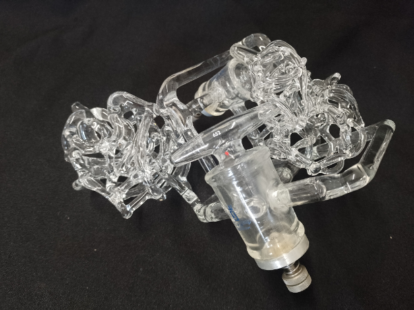 'Ode to Scientific Glass 4' is one of a series of impractical scientific glass sculptures made for a local exhibition.