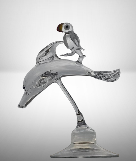 Puffin Surfing with Dolphin