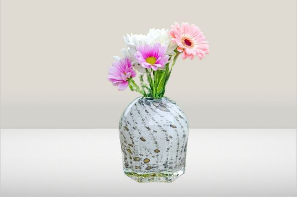 Honey Infused Small White Hexagonal Vase